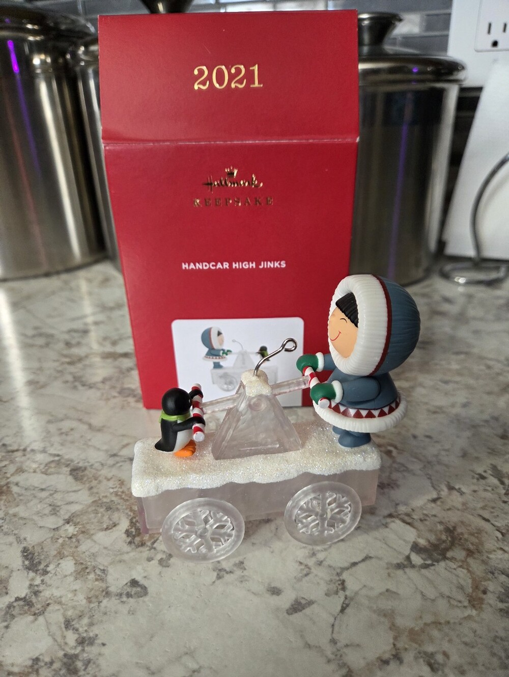 2021 Frosty Friends Handcar High Jinks In Box Hallmark Ornament, Excellent